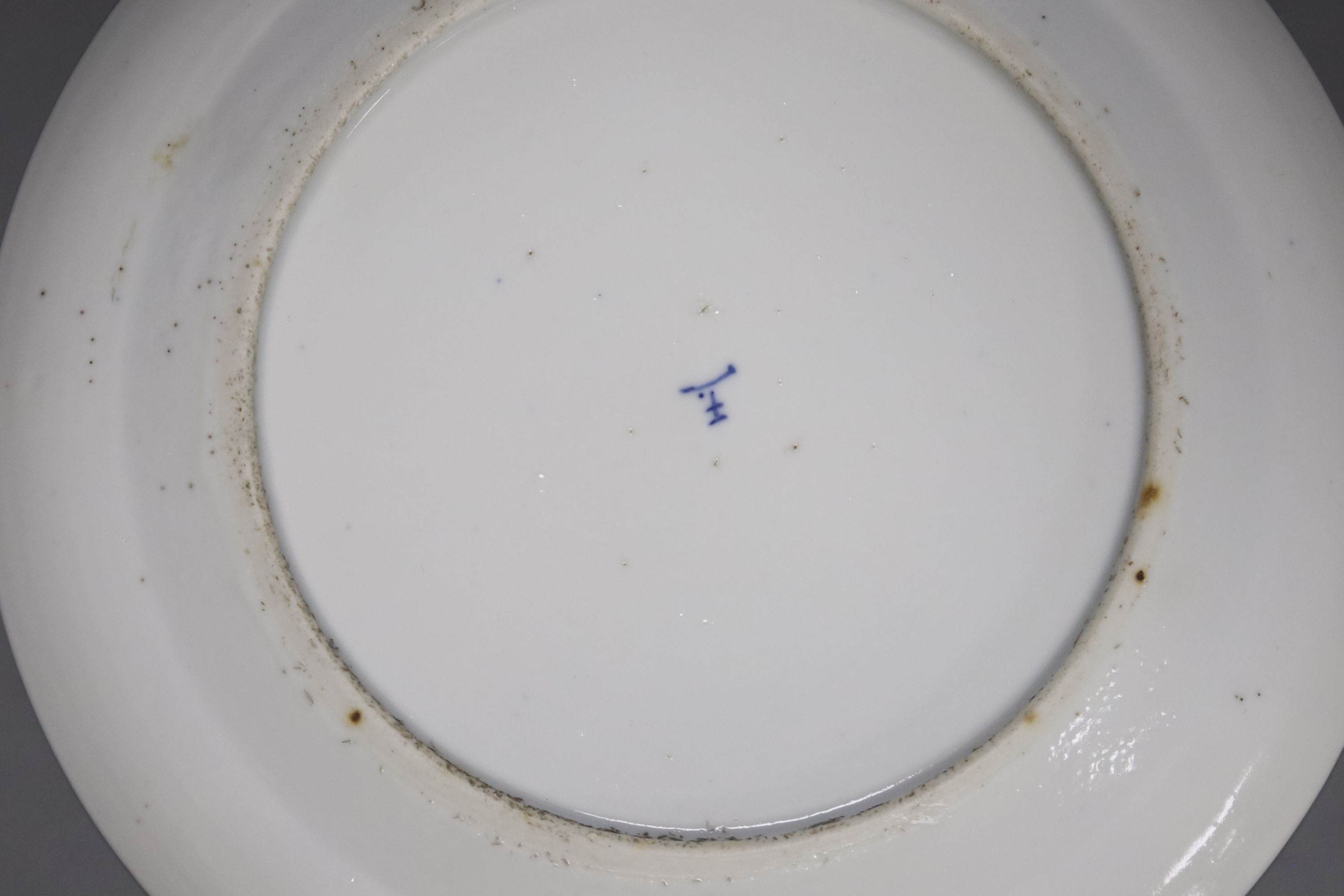 A set of five late 19th century Chinese blue and white landscape plates, diameter 20cm